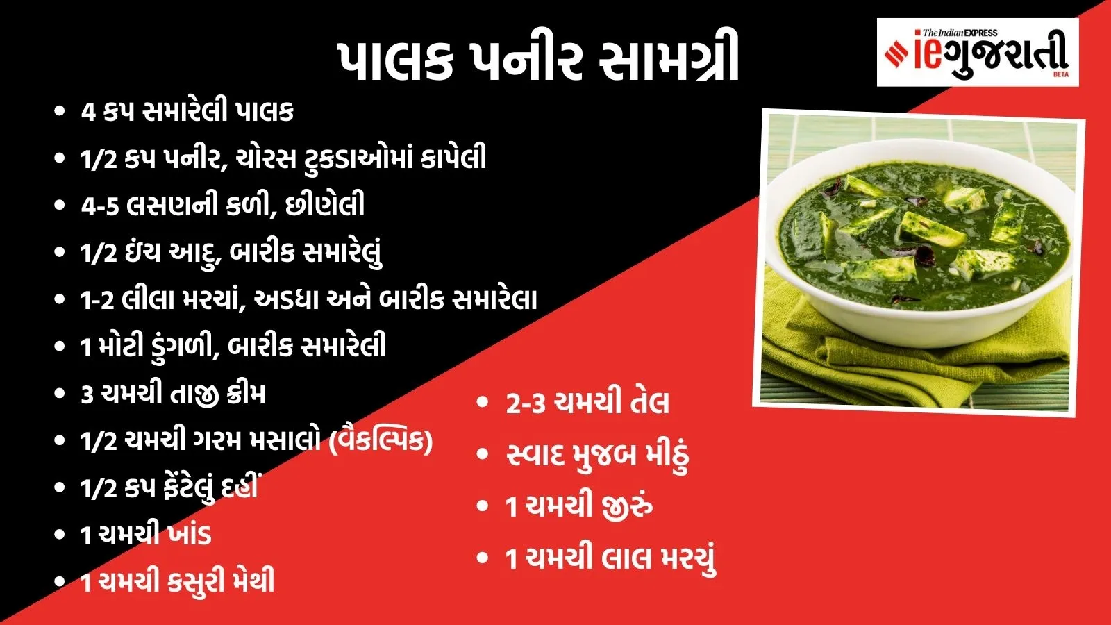 palak paneer Step by Step Recipe