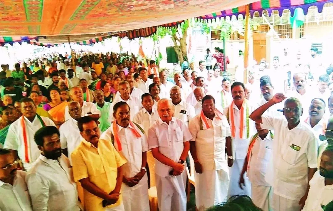 cong protest puducherry