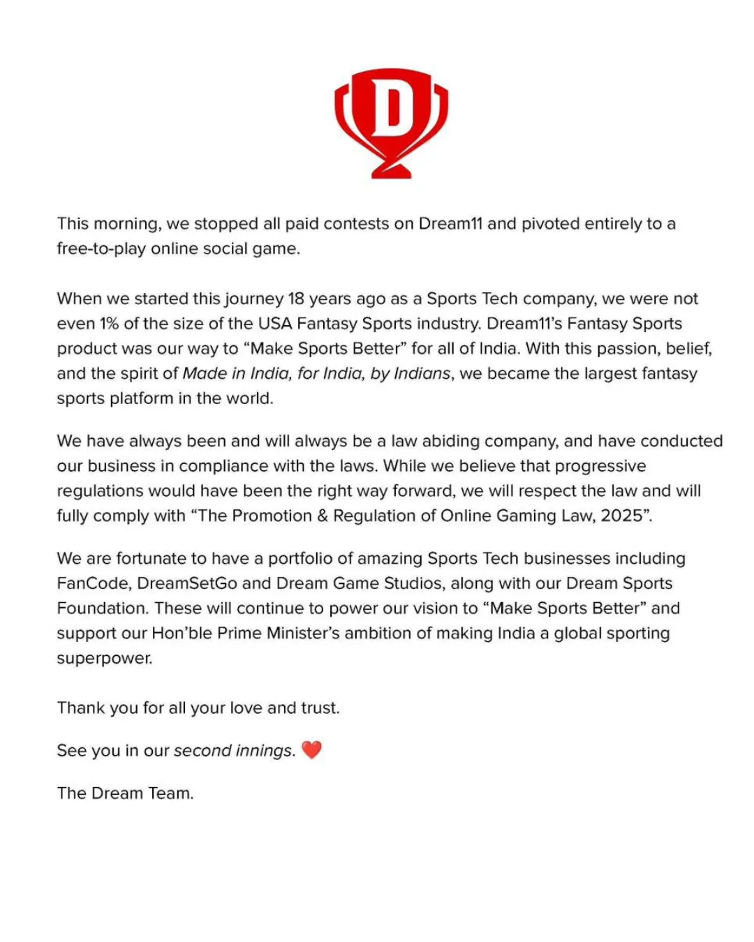 dream11 social media post
