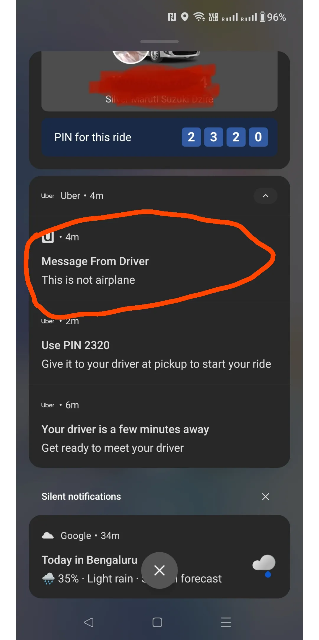 Uber driver reply to Bengaluru rider goes viral