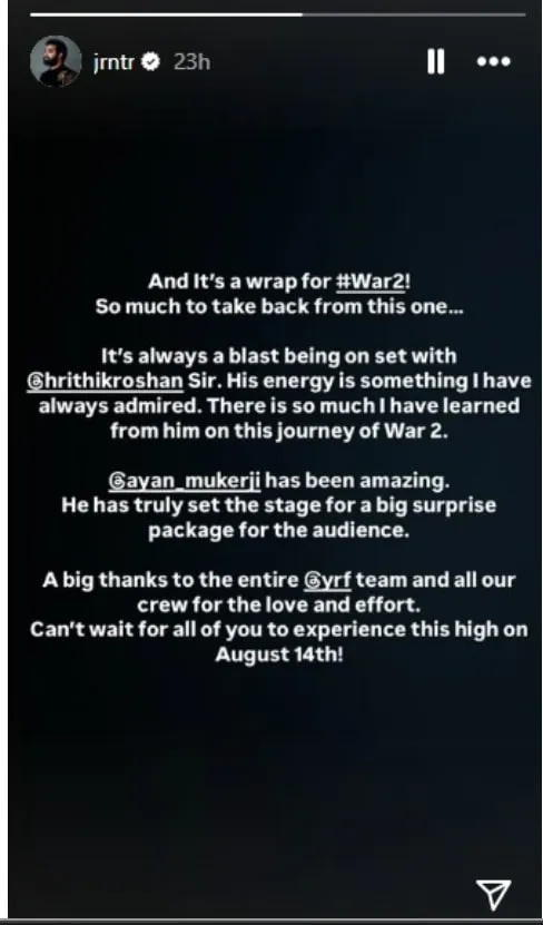 Jr. NTR Instagram Post