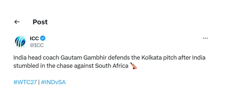 Gambhir's Defense and the Growing Pitch Controversy