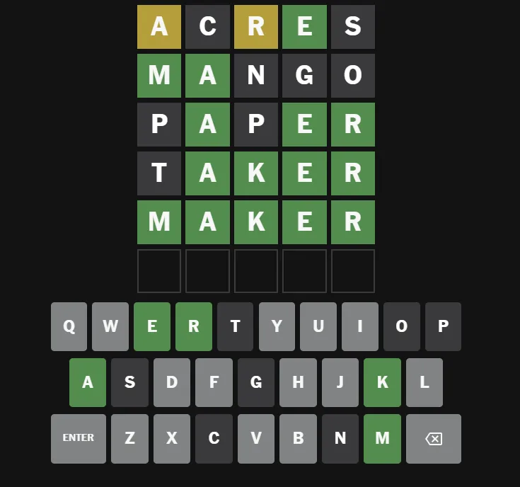 Wordle Answer for November 19 2025