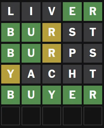 The Wordle Answer for today is BUYER