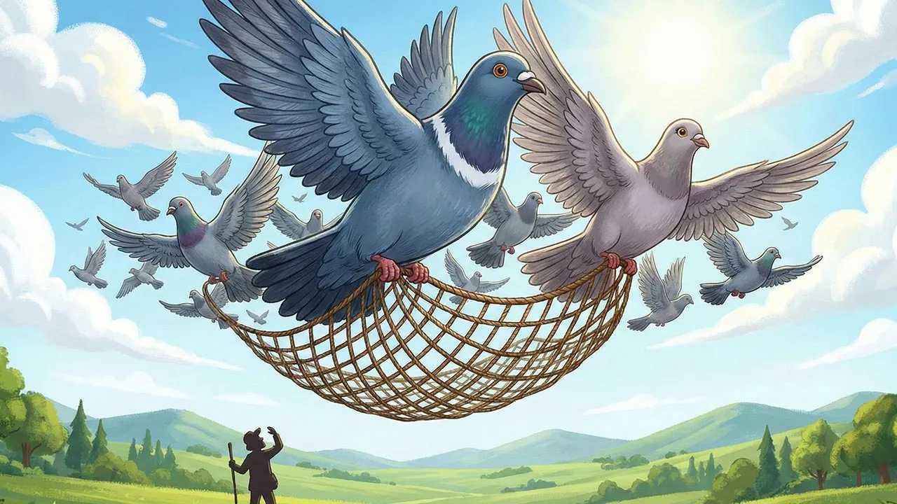 kabutar-ka-joda-aur-shikari-panchatantra-story-hindi2