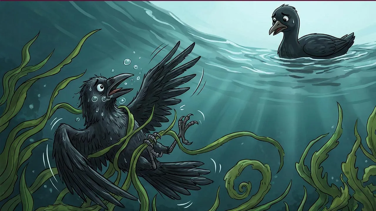 akl-bina-nakal-crow-fish-moral-story-hindi-2