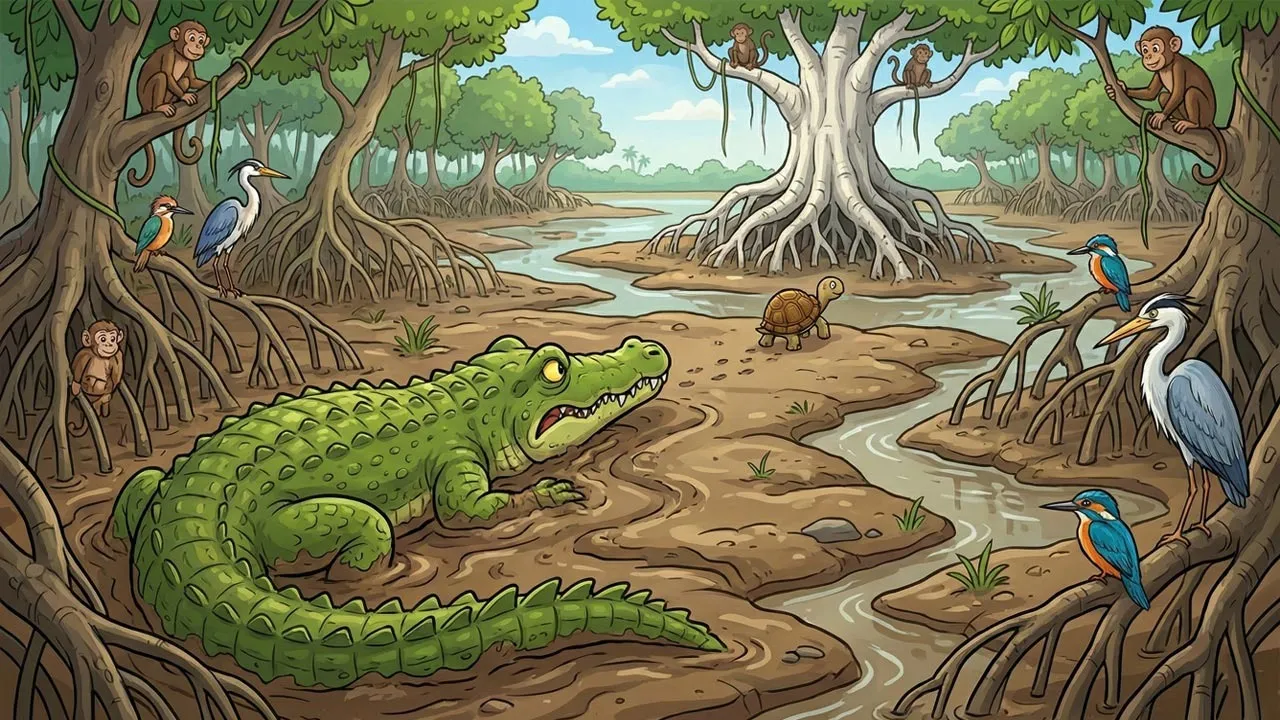 ghamandi-magarmach-aur-kachua-jungle-story-hindi-2