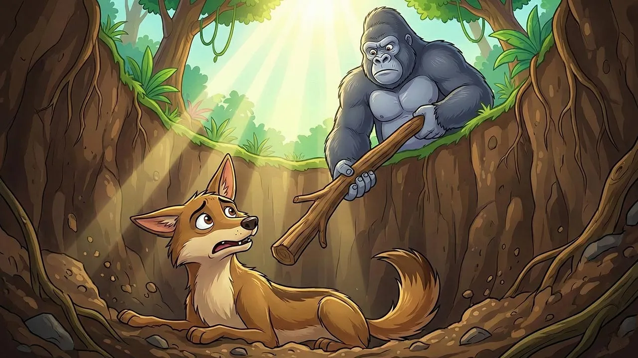 gorilla-aur-siyar-ki-kahani-jungle-story-1