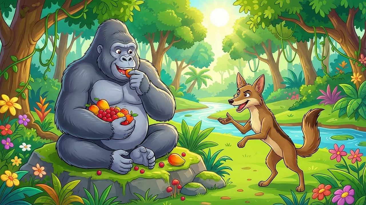 gorilla-aur-siyar-ki-kahani-jungle-story-2