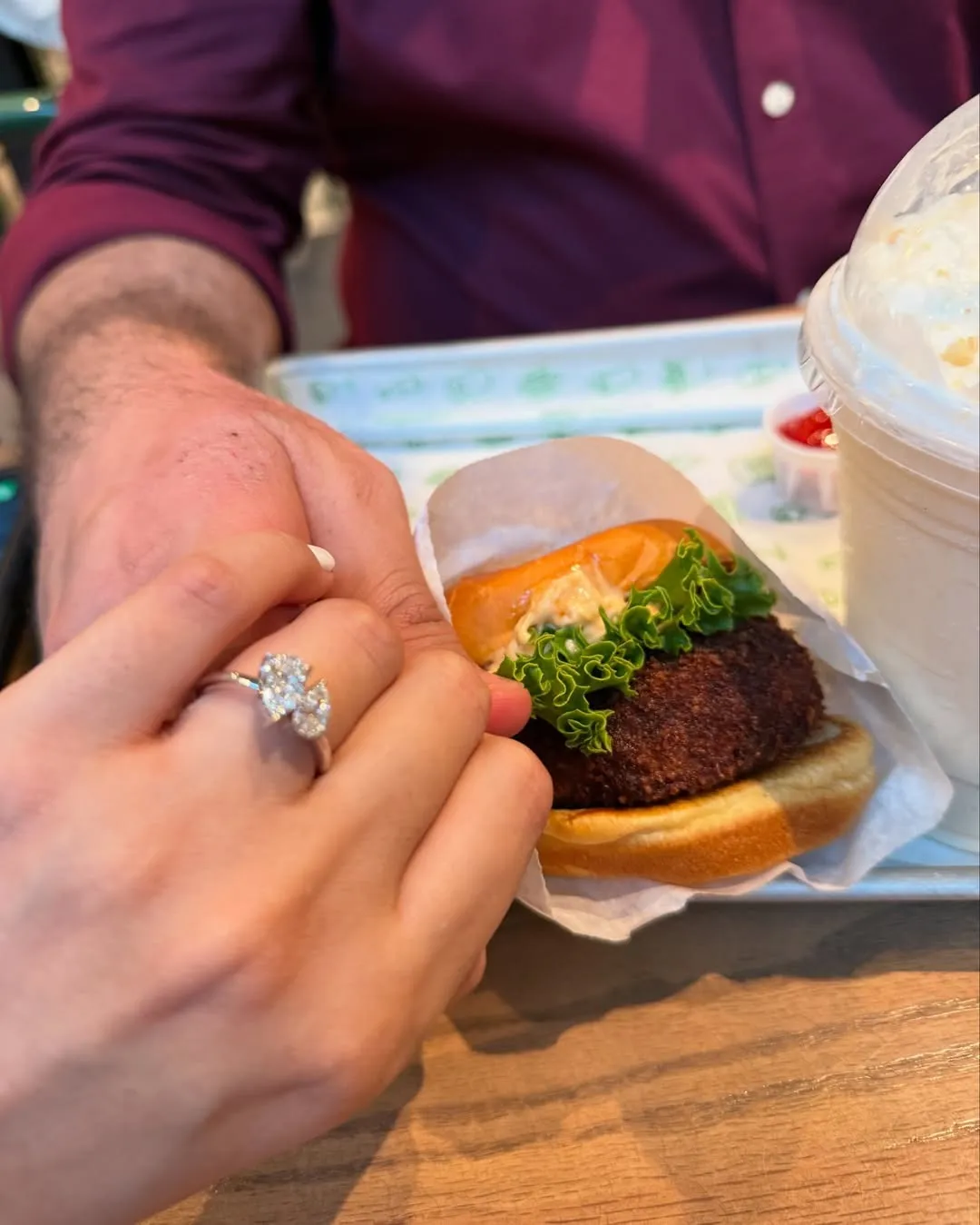 First Chat Over Burgers, First Meal After Engagement Too