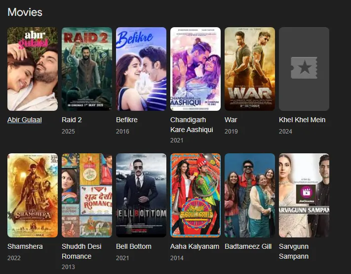 vaani kapoor movies