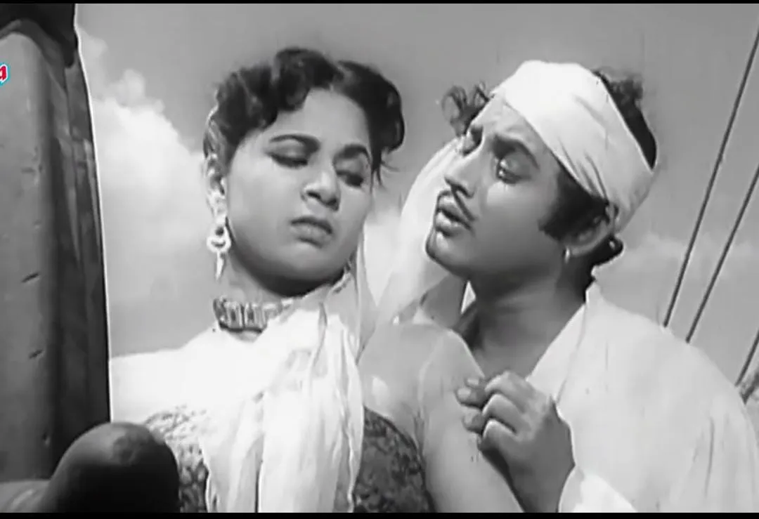 Geeta Bali with Guru Dutt in Baaz (1953)