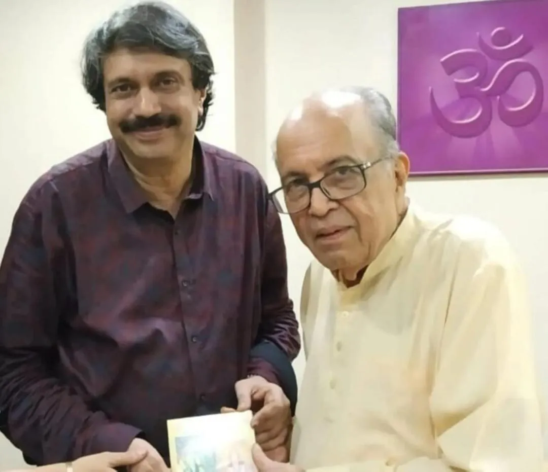 Producer Devi Dutt-jee (right) with Sr film journalist Chaitanya Padukone