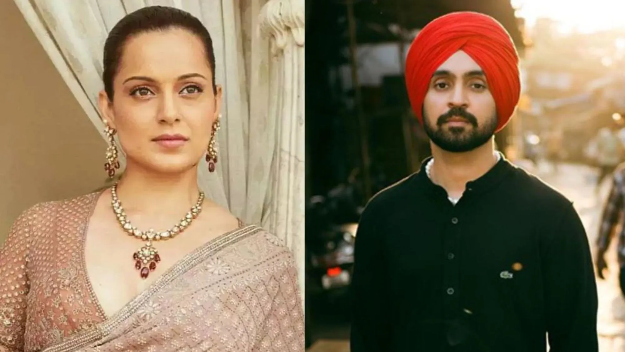 Kangana Ranaut and Diljit Dosanjh