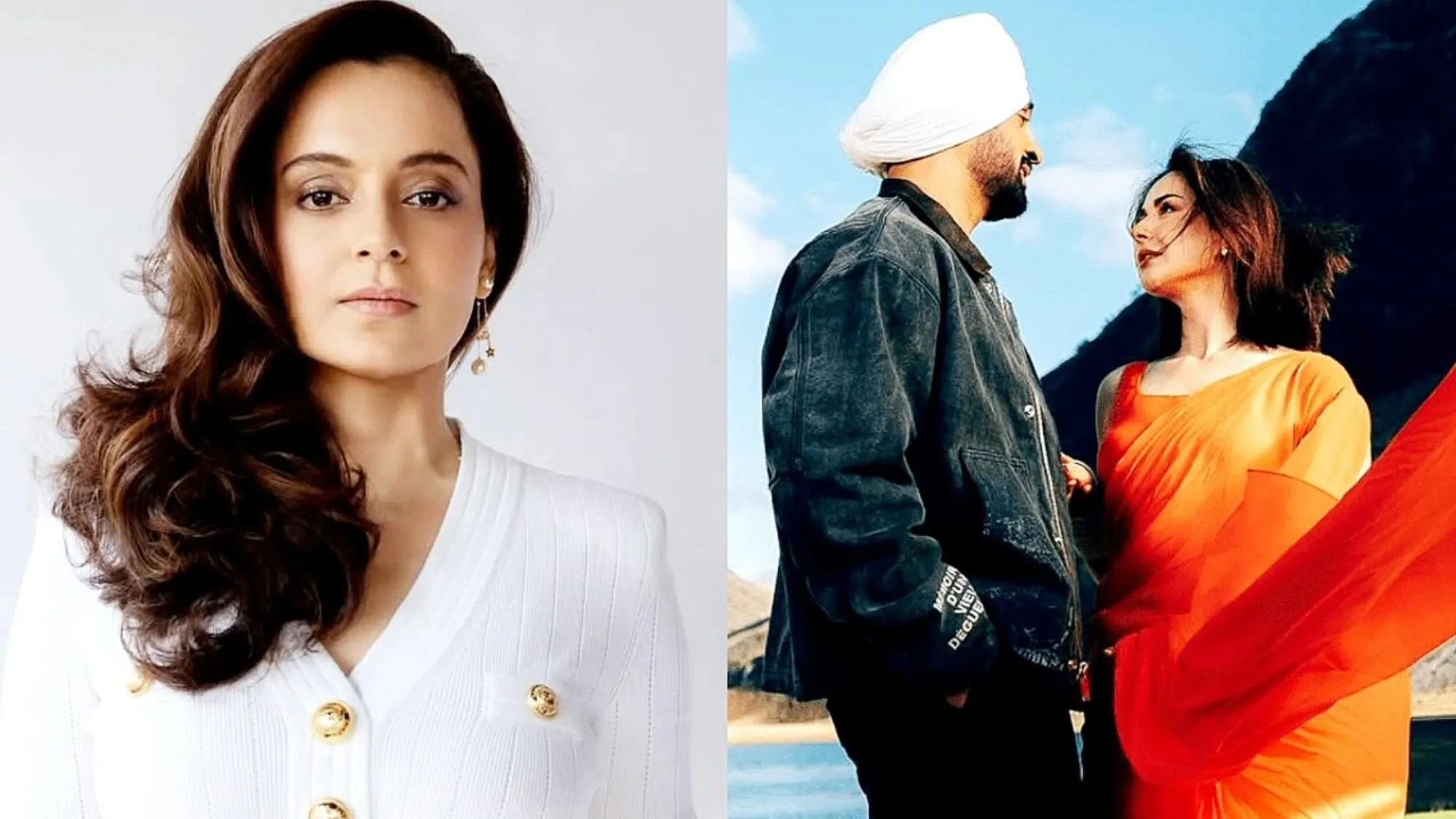 Kangana Ranaut and Diljit Dosanjh