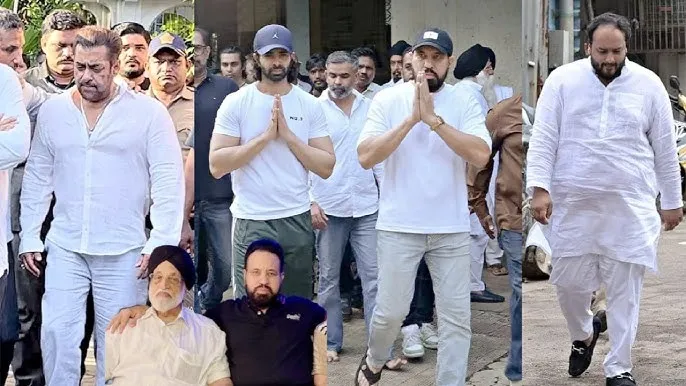 Bollywood gathered in large numbers for the prayer meet of Salman Khan's bodyguard Shera's father