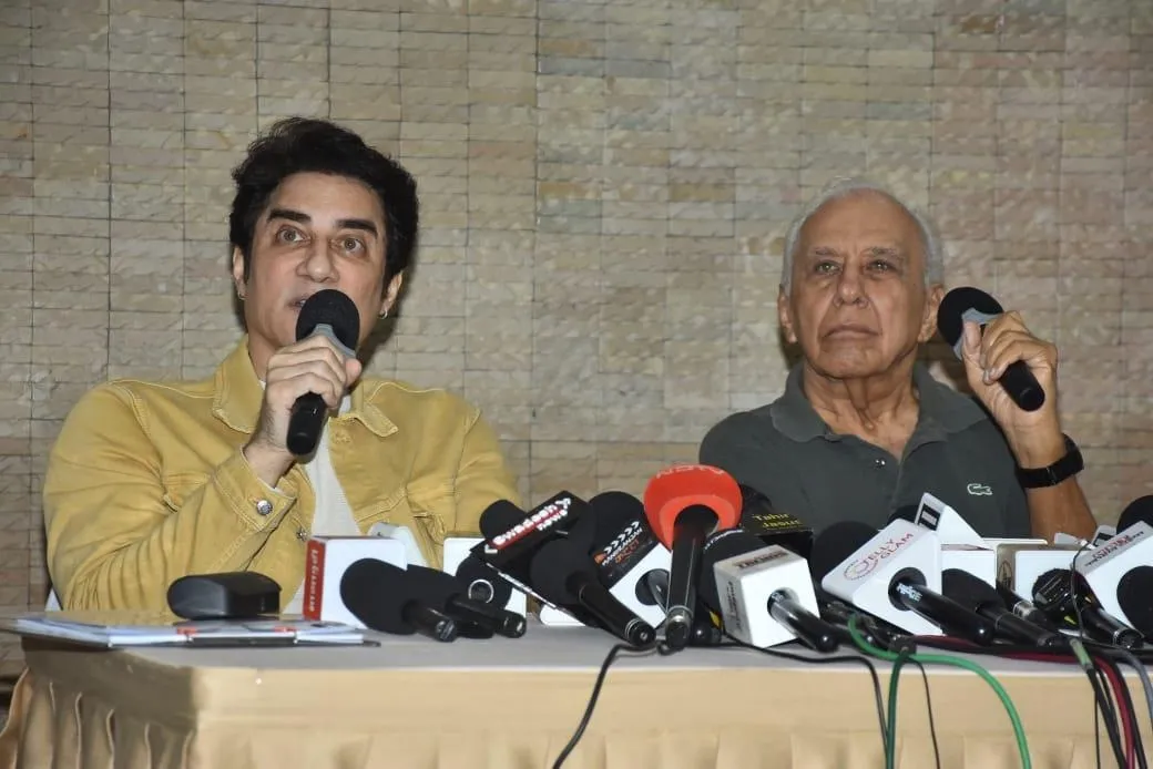 Faissal Khan addresses the news media along with his advocate  Mr U S Vanjara