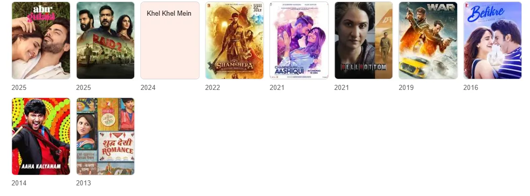 vaani kapoor films