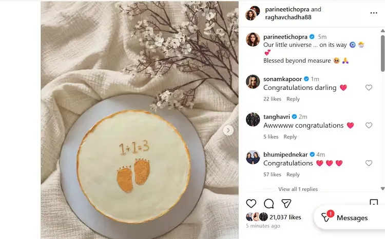 The comment section was filled with congratulatory messages.