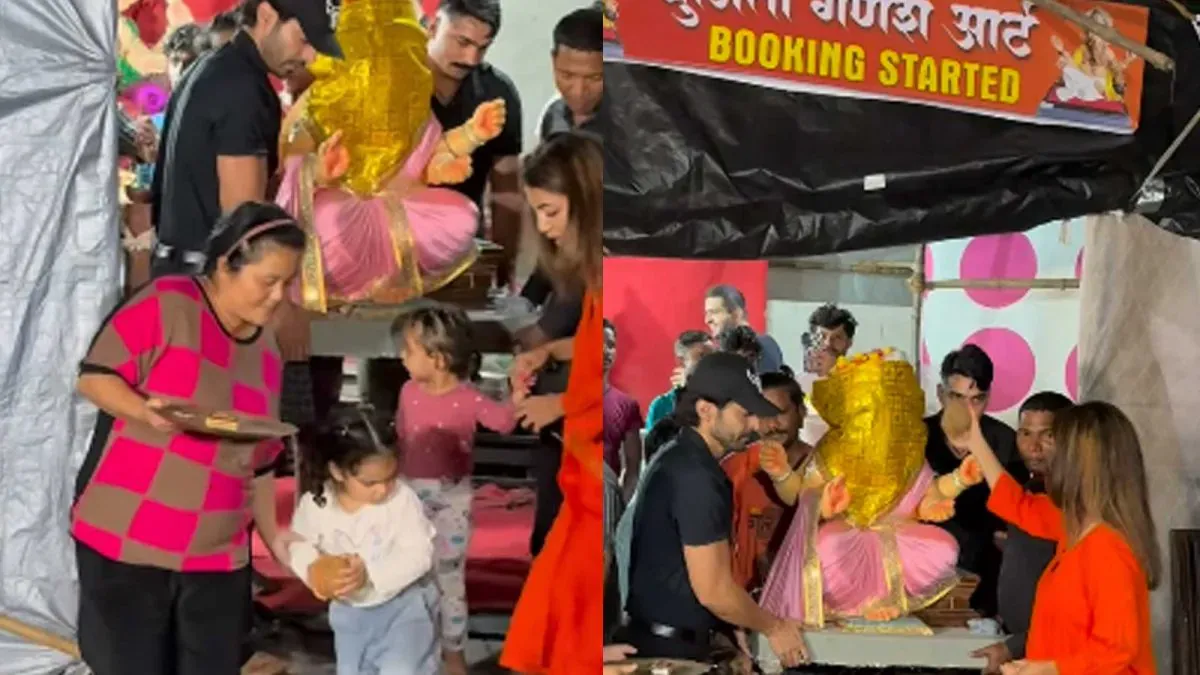 Gurmeet Choudhary and Debina Bonnerjee welcomed Ganpati Bappa in 2025 (1)