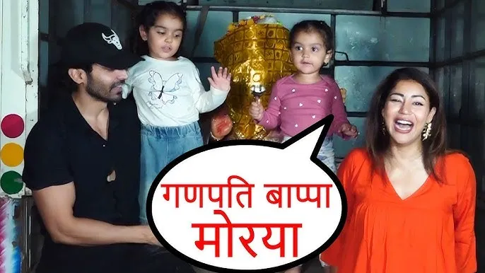 Gurmeet Choudhary and Debina Bonnerjee welcomed Ganpati Bappa in 2025 (2)