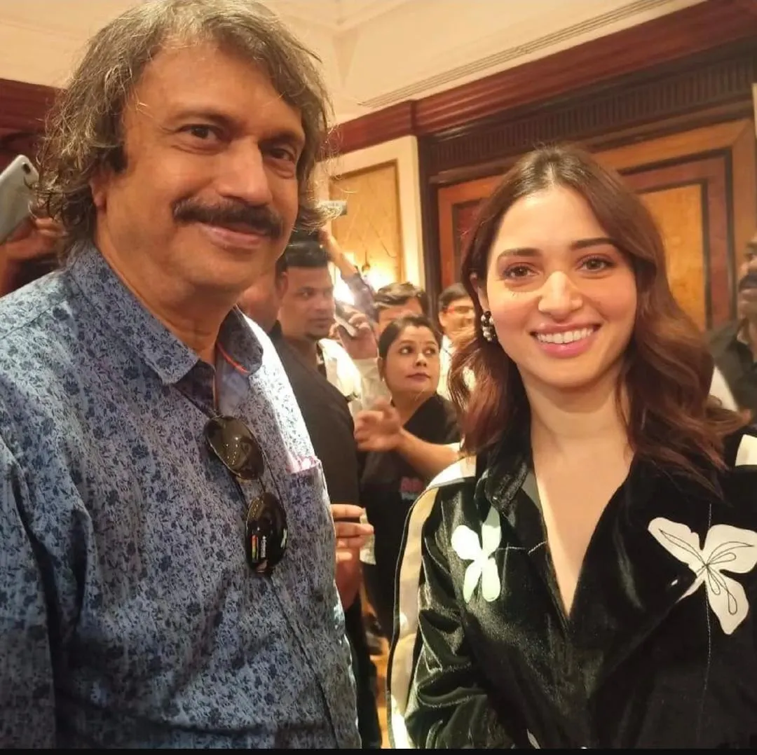Tamannah Bhatia with sr journalist Chaitanya Padukone
