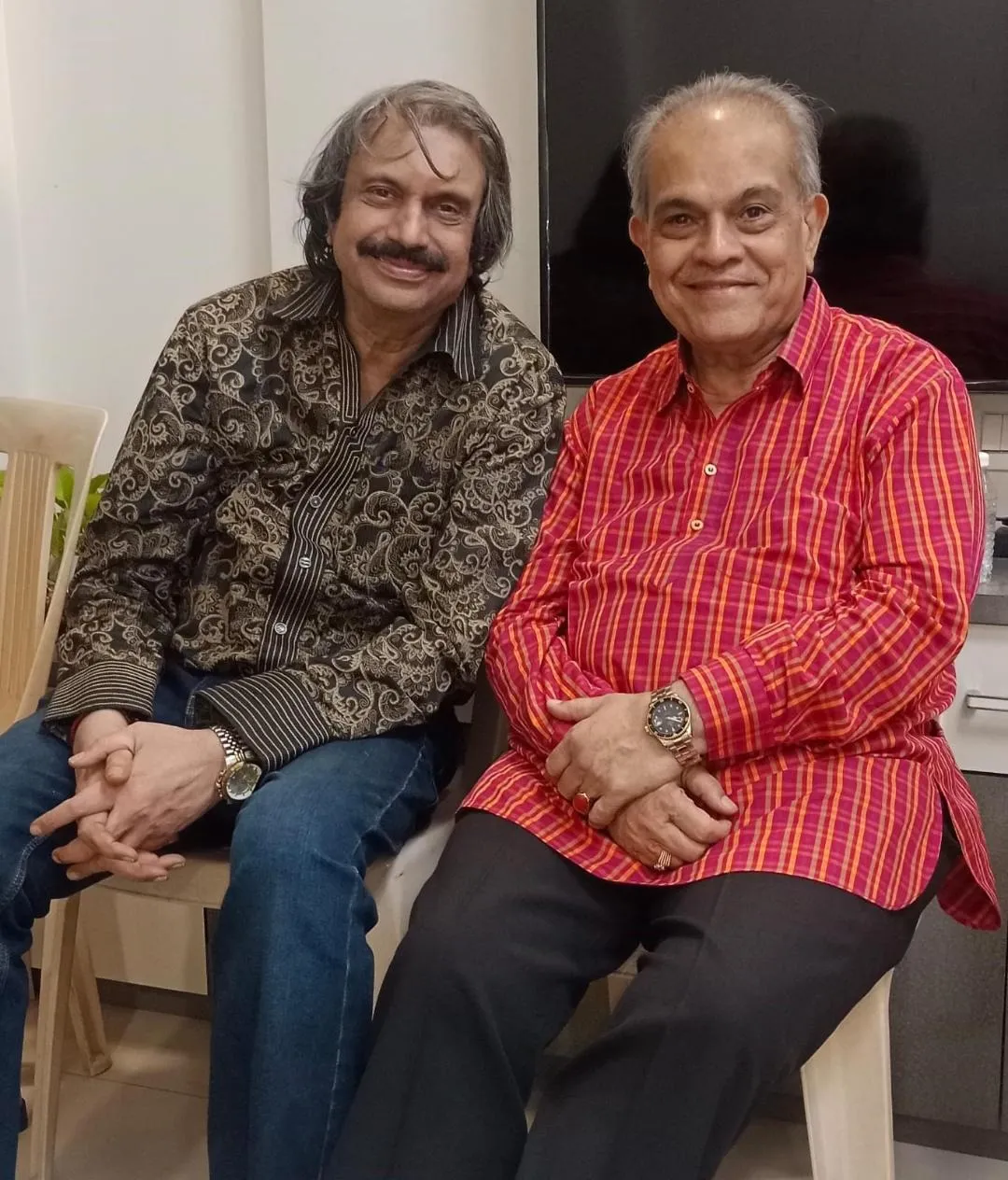 Composer -maestro violinist Amar Haldipur with sr journalist Chaitanya Padukone