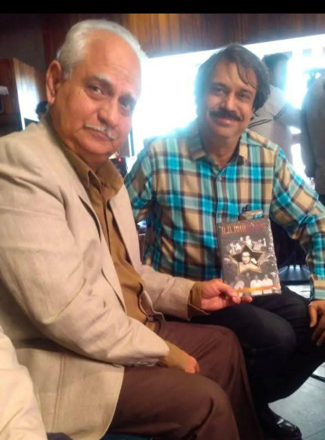 Indian film director and actor Ramesh Sippy with Sr. Journalist Chaitanya Padukone