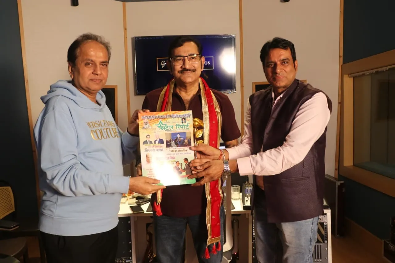 Hardik Hundia in the studio recording Indias first song dedicated to animal rights and Jeevdaya awarenes