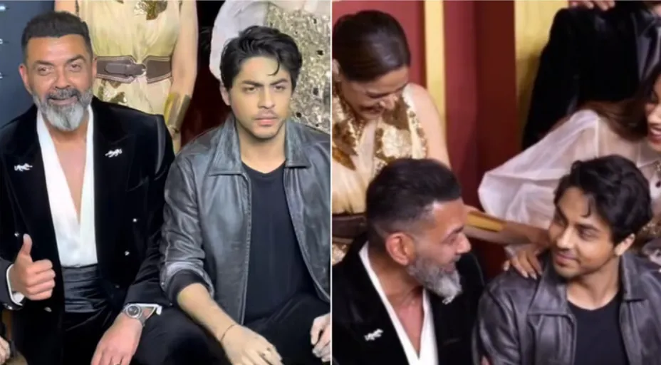 aryan diljit bobby at the bads of bollywood screening