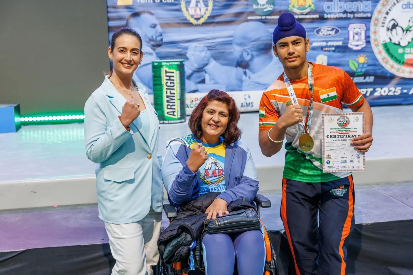 Preeti Jhangiani leads India armwrestling team