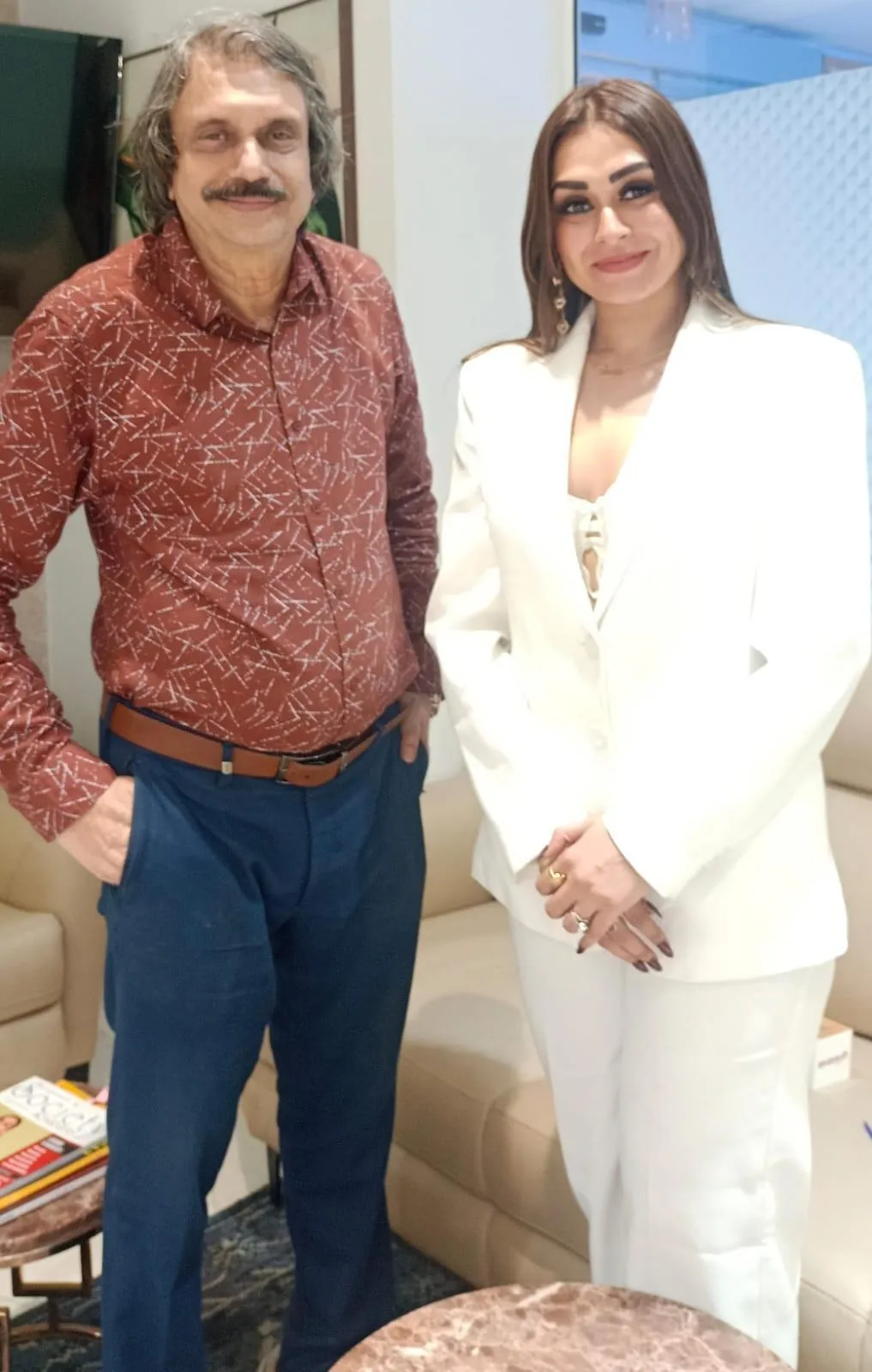 Fabb mentor-grooming coach Sriti Shaw ( right) with sr  journalist Chaitanya Padukone