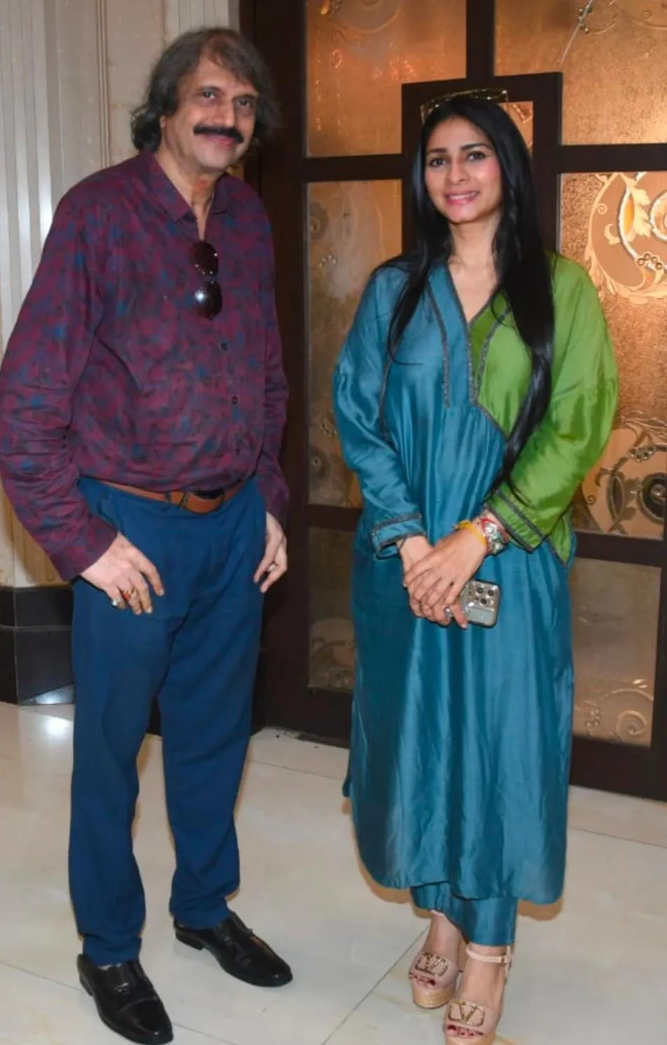 Tanishaa Mukherjee (right) with sr journalist Chaitanya Padukone