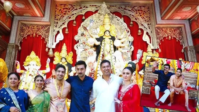 North Bombay Sarbojanin Durga Puja में Ranbir Kapoor ने लिया मां दुर्गा का आशीर्वाद
