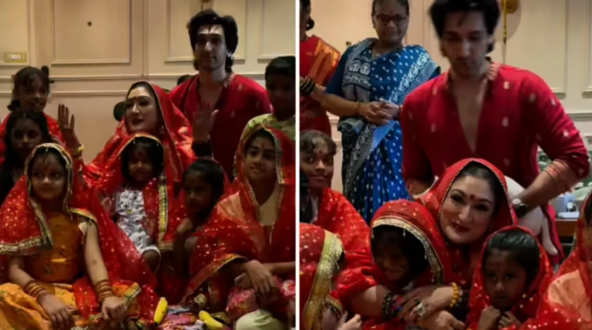 Govinda wife Sunita Ahuja performed Kanya Pujan with son Yashvardhan (1)