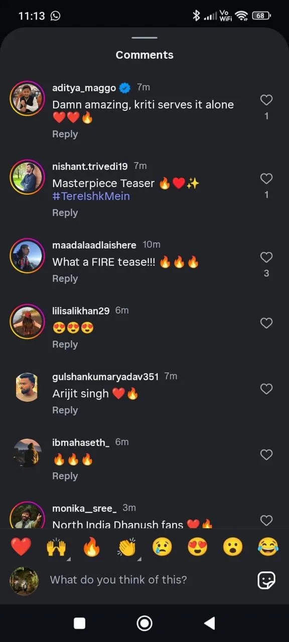 Tere Ishq Mein 2025 comment