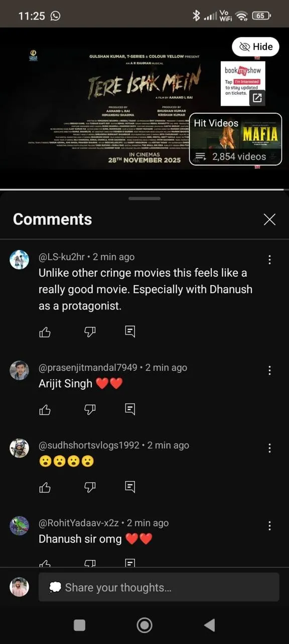 Tere Ishq Mein 2025 comment