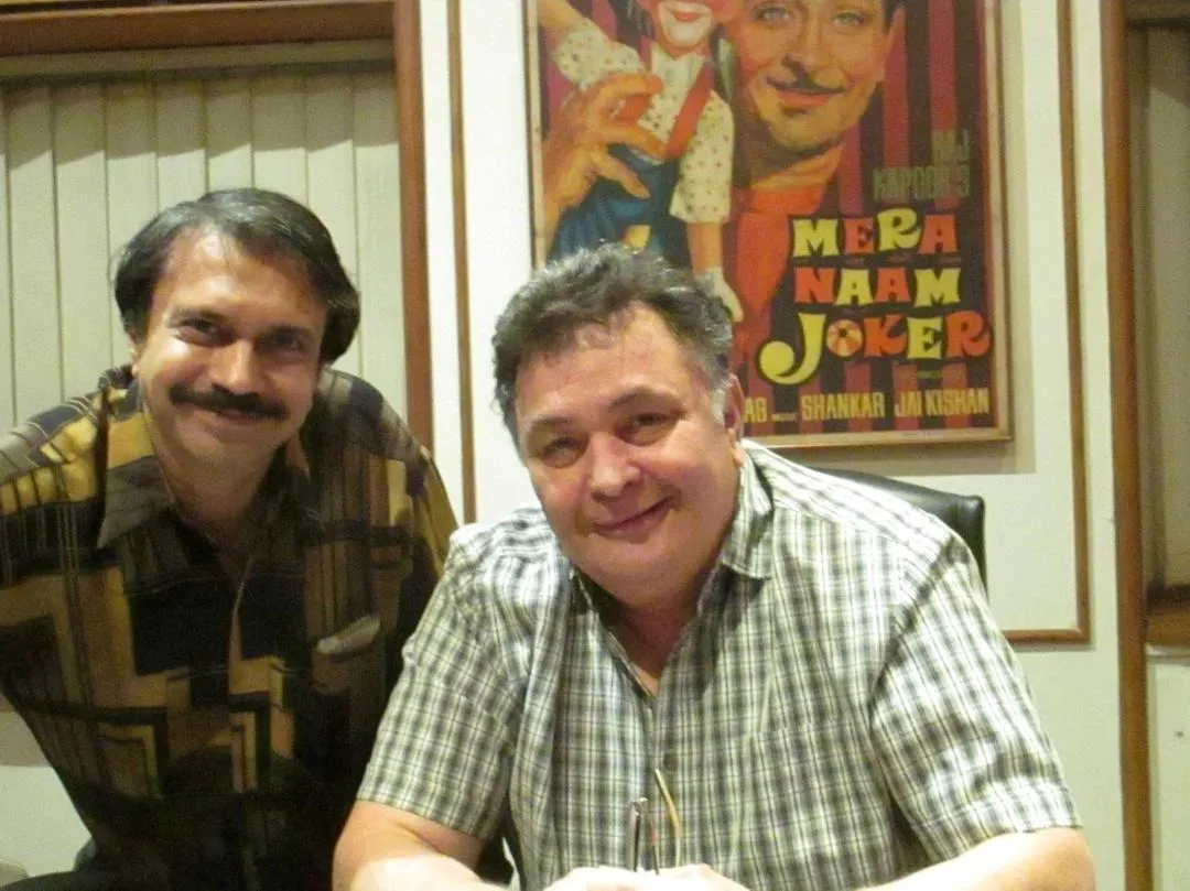 Rishi Kapoor -(right) in his R K Studios cabin with Chaitanya Padukone