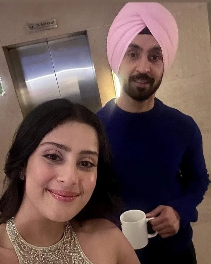 Esha Malviya and Diljit Dosanjh meeting
