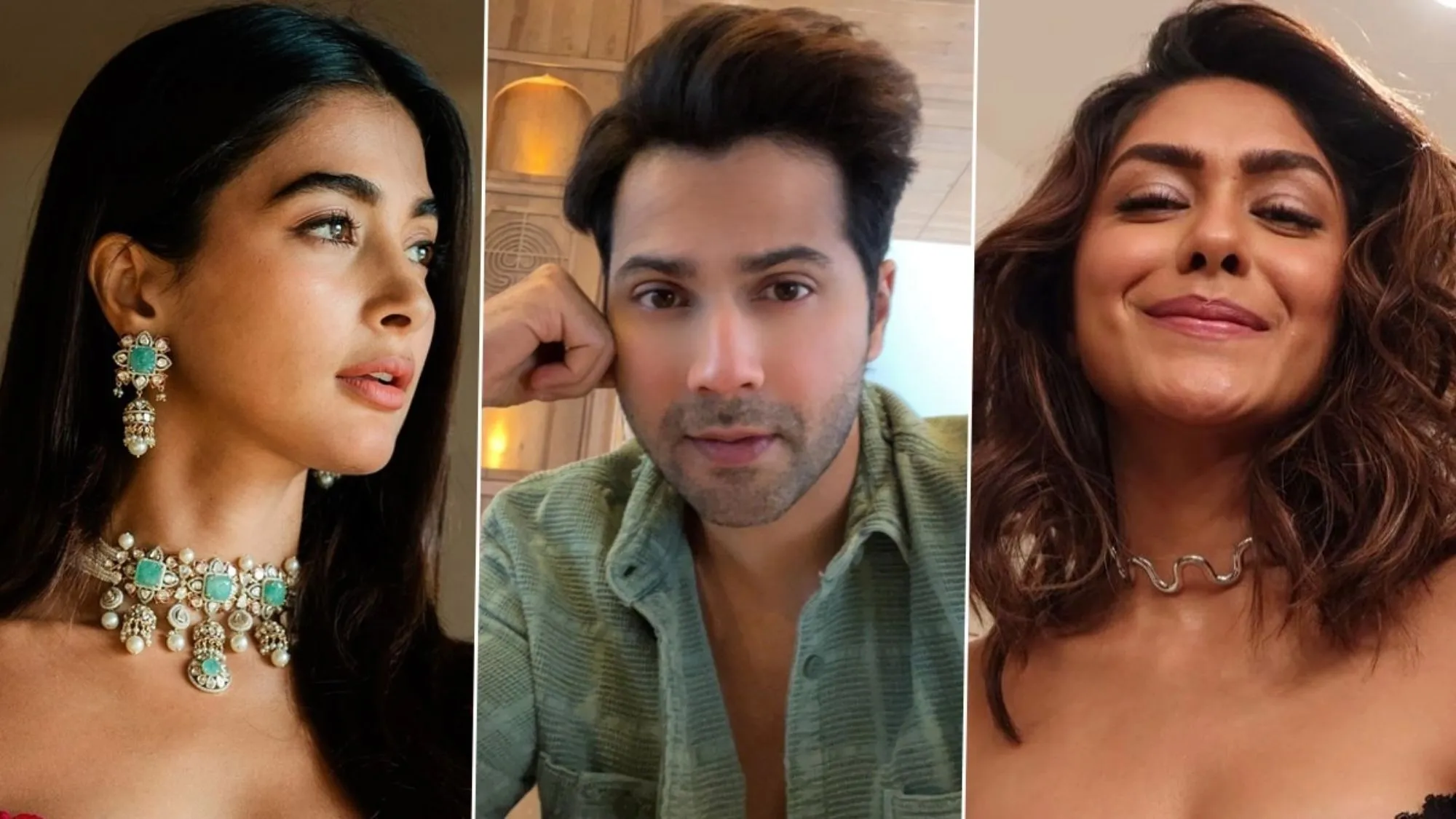 Varun Dhawan, Mrunal Thakur and Pooja Hegde