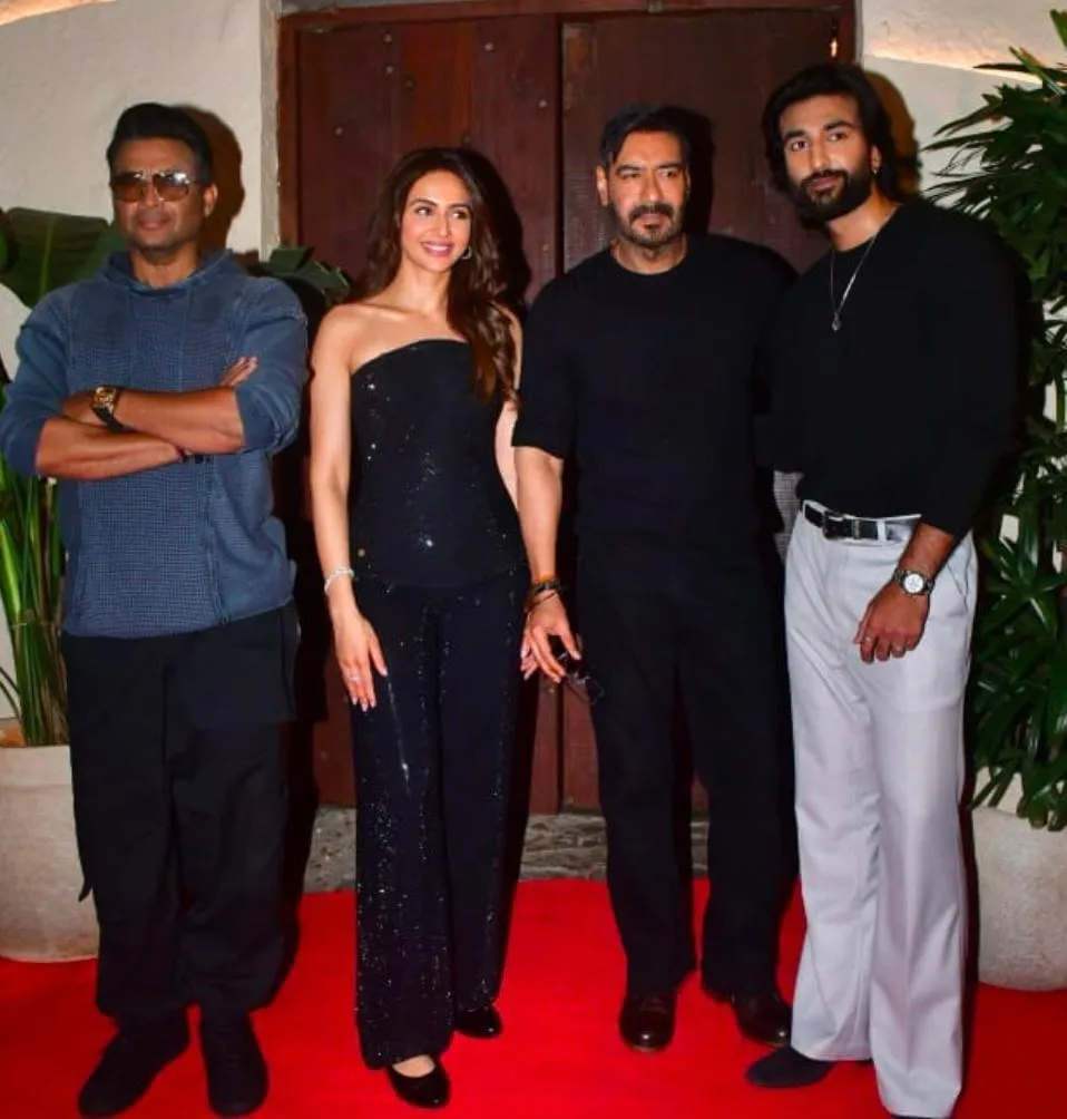 R Madhavan, Rakulpreet, Ajay Devgn, Meezaan Jafri at Luuma House