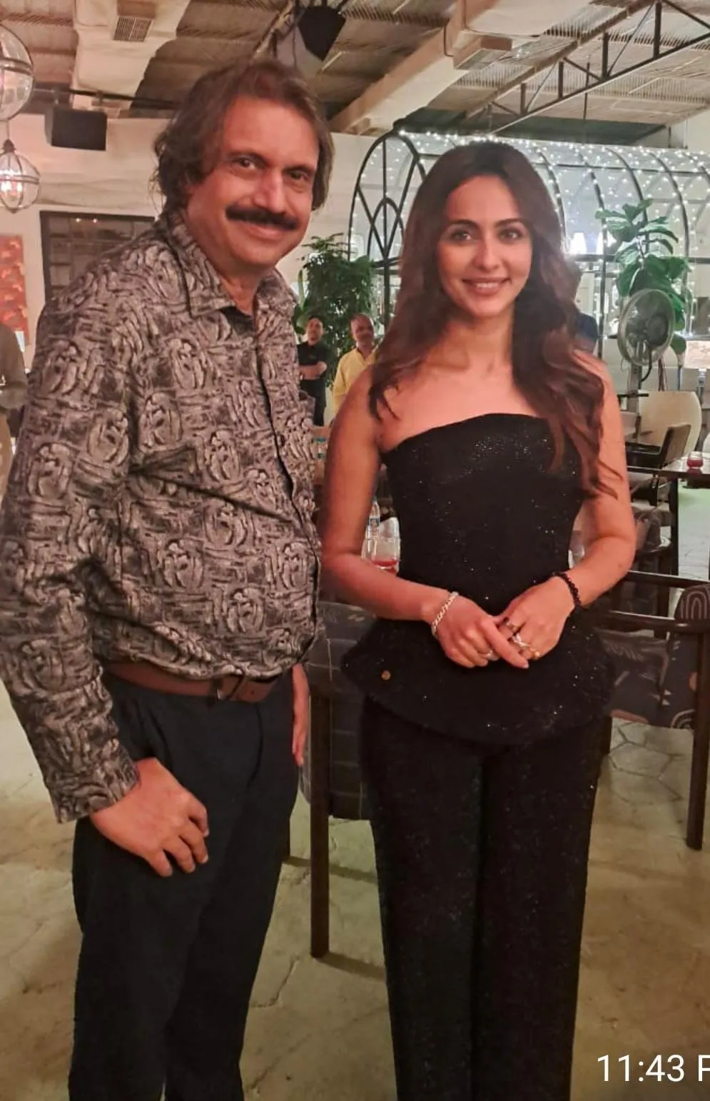Rakul Preet Singh with sr journalist Chaitanya Padukone