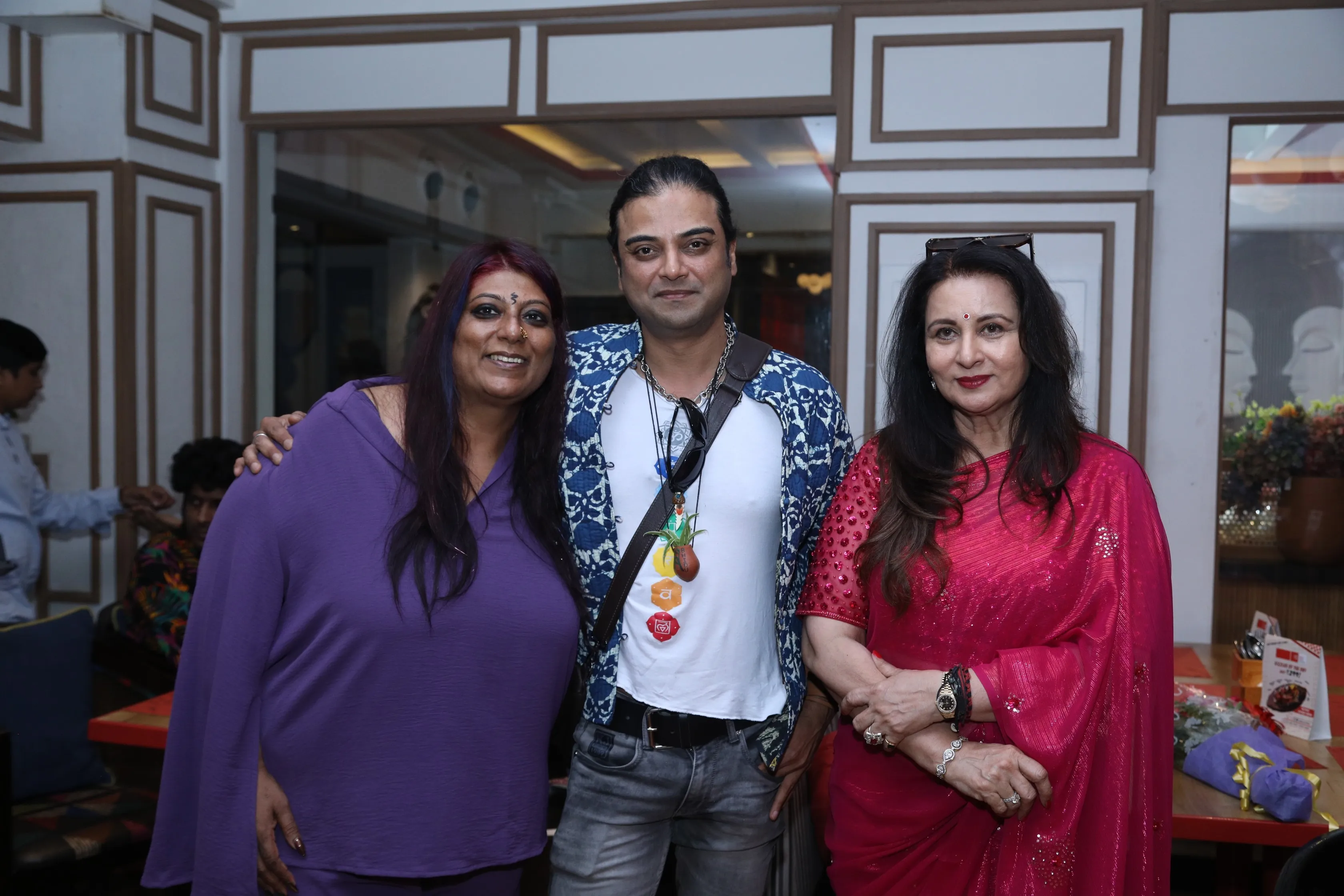Dr (Hon) Anusha Srinivasan Iyer, Anupam Shobhakar and Poonam Dhillon at the Society Achievers cover unveiling at Red Box Juhu (1)