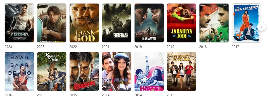 siddharth malhotra films