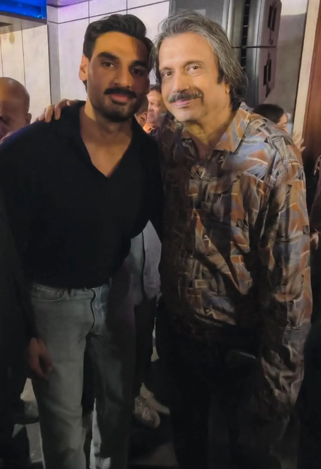 Border-2--Ahan Shetty with journalist Chaitanya Padukone