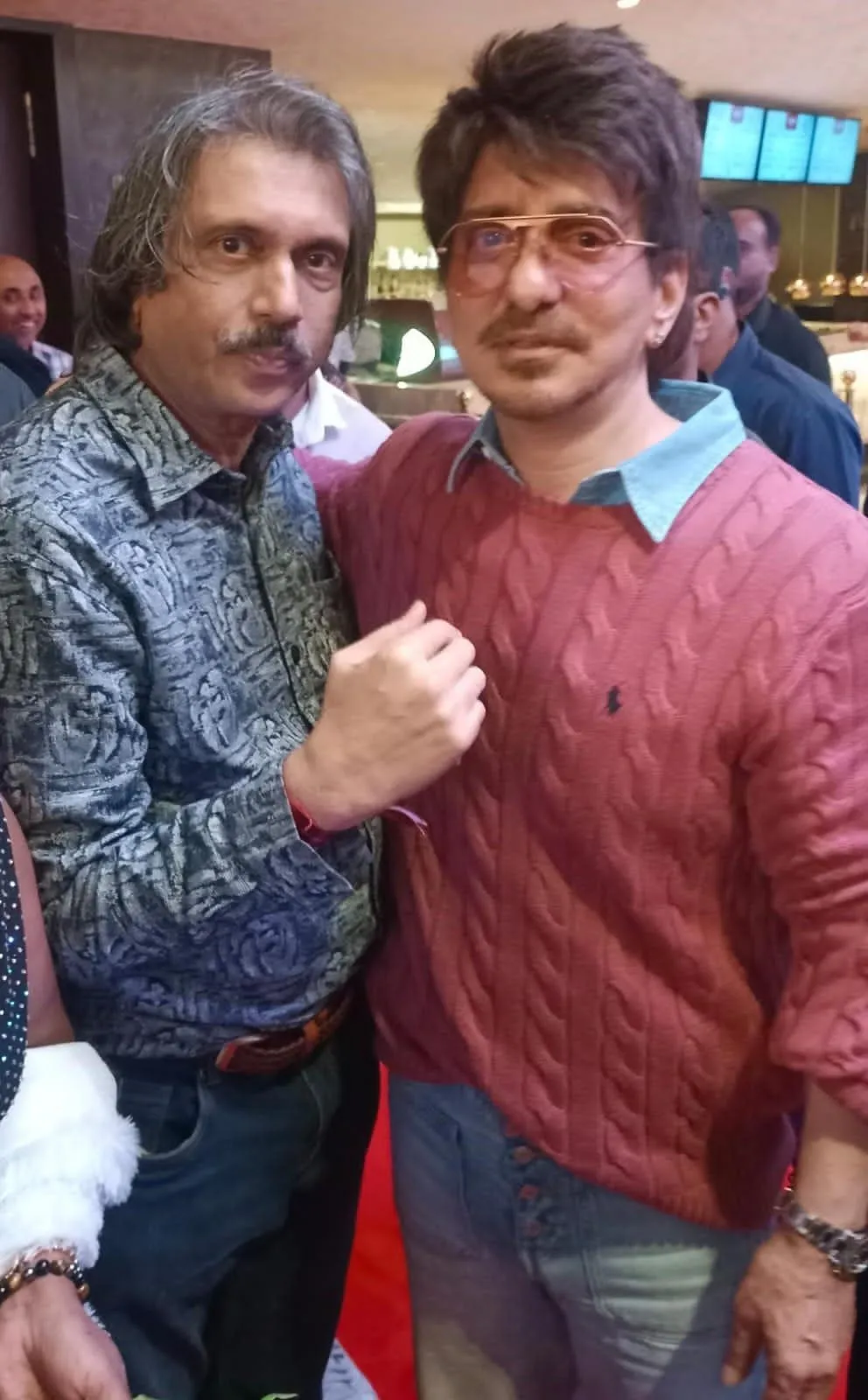 Producer Sajid Nadiadwala ( right) with  sr journalist Chaitanya Padukone