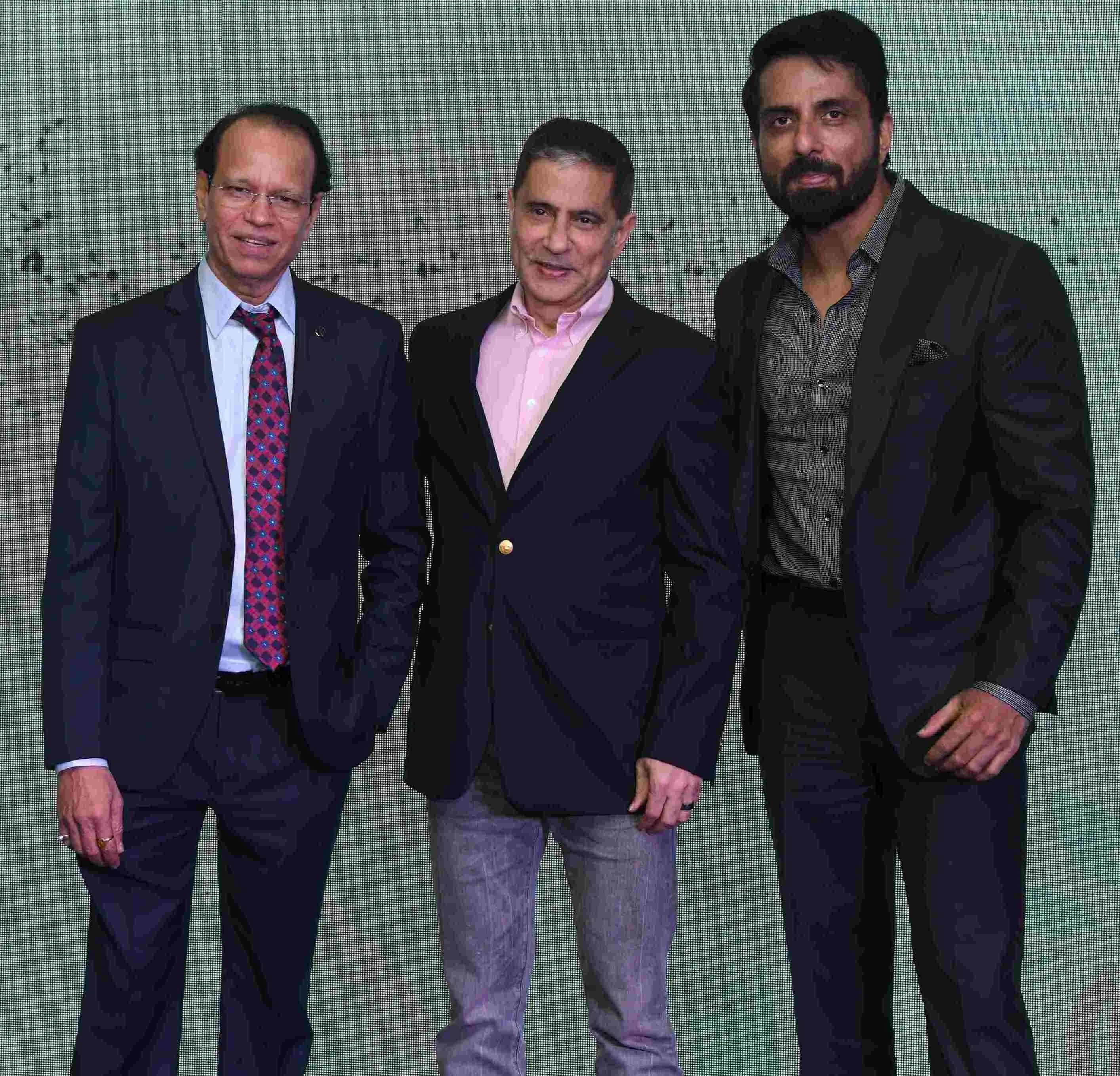 Ashok Dhamankar, Bhushan Gagrani, Sonu Sood at Society Wellness mag launch