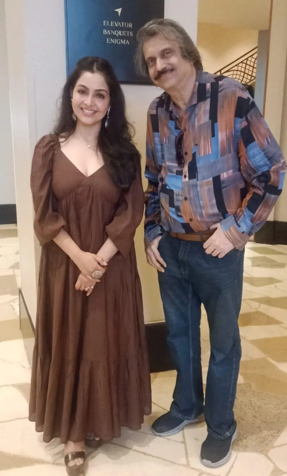 Big-Screen Bhabhiji-- Shubhangi with sr journalist Chaitanya, Padukone