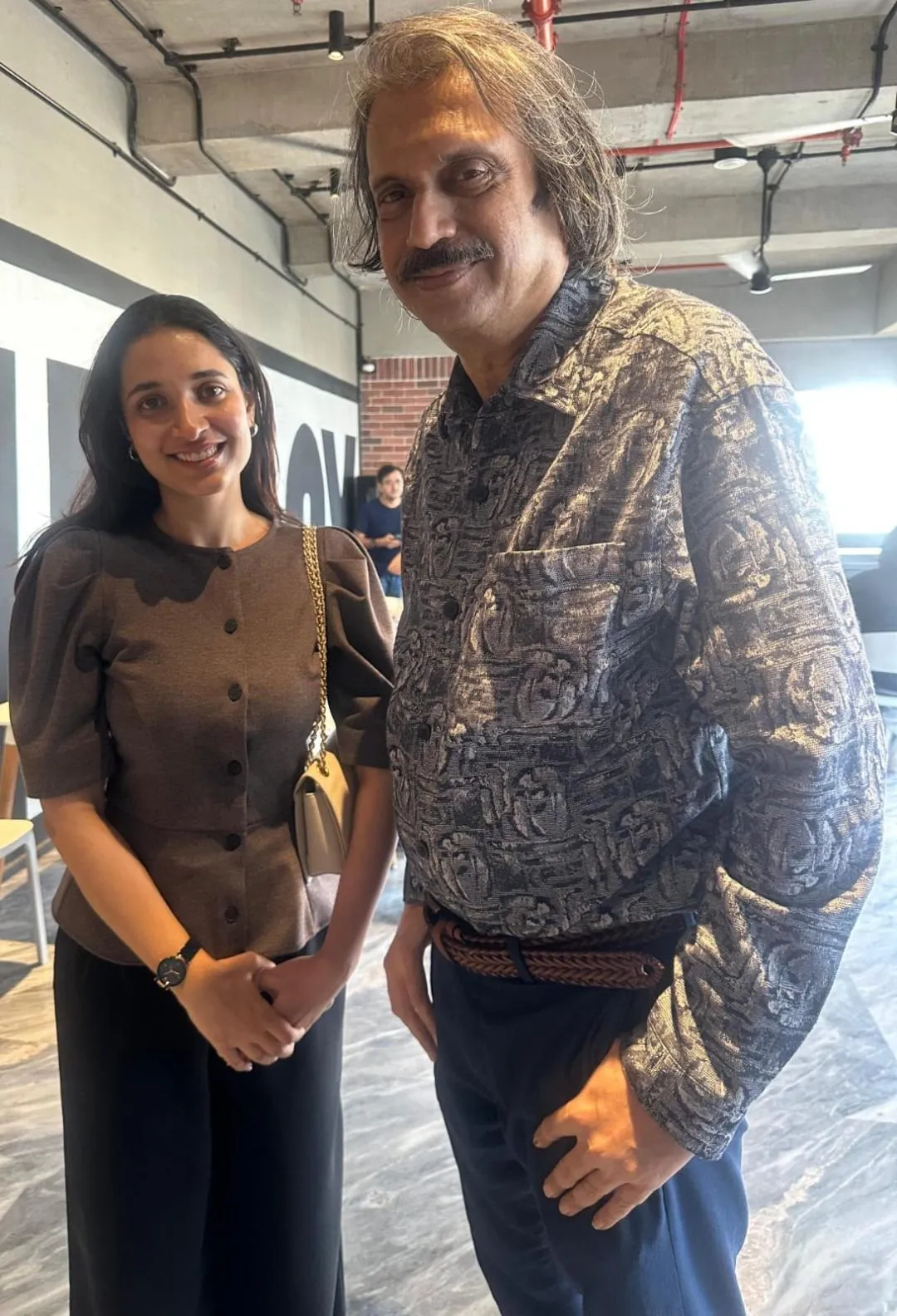 Actress Aishwarya Ojha with sr journalist Chaitanya Padukone