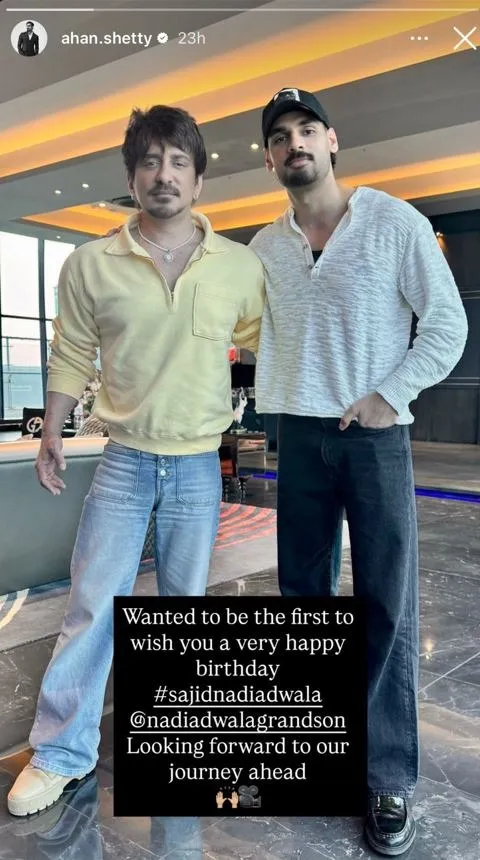Is Ahan Shetty working on a project with Sajid Nadiadwala